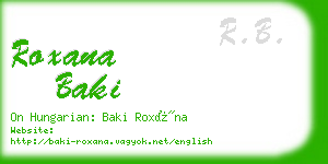 roxana baki business card